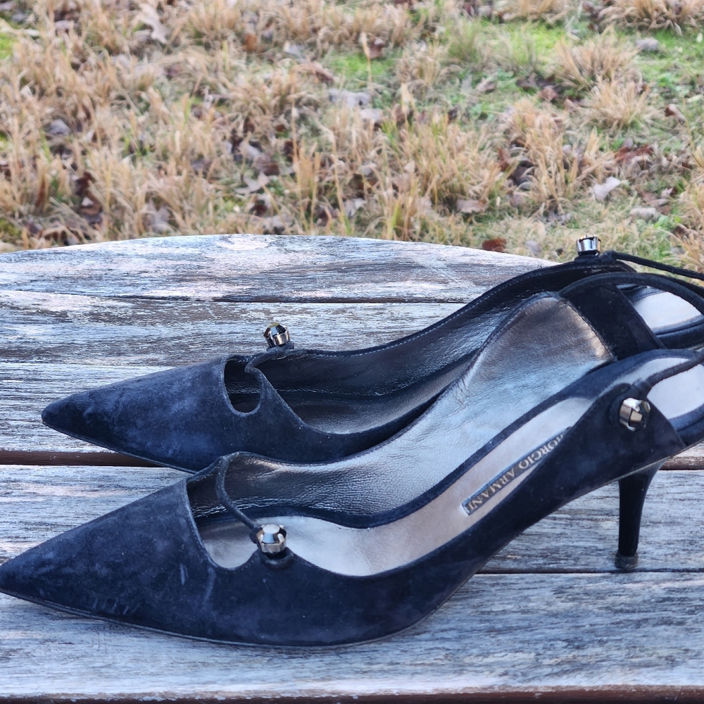 Giorgio Armani £870 Ivory Leather Asymmetric 105 Heels 38